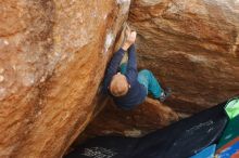 Bouldering in Hueco Tanks on 12/27/2019 with Blue Lizard Climbing and Yoga

Filename: SRM_20191227_1309400.jpg
Aperture: f/3.5
Shutter Speed: 1/320
Body: Canon EOS-1D Mark II
Lens: Canon EF 50mm f/1.8 II