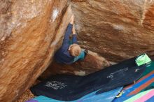 Bouldering in Hueco Tanks on 12/27/2019 with Blue Lizard Climbing and Yoga

Filename: SRM_20191227_1311020.jpg
Aperture: f/3.2
Shutter Speed: 1/320
Body: Canon EOS-1D Mark II
Lens: Canon EF 50mm f/1.8 II