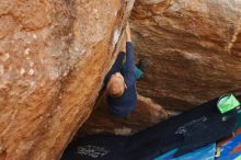 Bouldering in Hueco Tanks on 12/27/2019 with Blue Lizard Climbing and Yoga

Filename: SRM_20191227_1311120.jpg
Aperture: f/3.5
Shutter Speed: 1/320
Body: Canon EOS-1D Mark II
Lens: Canon EF 50mm f/1.8 II