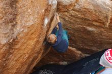 Bouldering in Hueco Tanks on 12/27/2019 with Blue Lizard Climbing and Yoga

Filename: SRM_20191227_1322520.jpg
Aperture: f/3.5
Shutter Speed: 1/320
Body: Canon EOS-1D Mark II
Lens: Canon EF 50mm f/1.8 II