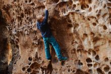 Bouldering in Hueco Tanks on 12/27/2019 with Blue Lizard Climbing and Yoga

Filename: SRM_20191227_1558370.jpg
Aperture: f/2.5
Shutter Speed: 1/160
Body: Canon EOS-1D Mark II
Lens: Canon EF 50mm f/1.8 II