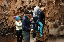 Bouldering in Hueco Tanks on 12/27/2019 with Blue Lizard Climbing and Yoga

Filename: SRM_20191227_1603560.jpg
Aperture: f/2.8
Shutter Speed: 1/200
Body: Canon EOS-1D Mark II
Lens: Canon EF 50mm f/1.8 II