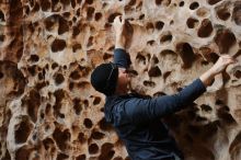 Bouldering in Hueco Tanks on 12/27/2019 with Blue Lizard Climbing and Yoga

Filename: SRM_20191227_1605030.jpg
Aperture: f/2.5
Shutter Speed: 1/200
Body: Canon EOS-1D Mark II
Lens: Canon EF 50mm f/1.8 II