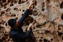 Bouldering in Hueco Tanks on 12/27/2019 with Blue Lizard Climbing and Yoga

Filename: SRM_20191227_1605050.jpg
Aperture: f/2.8
Shutter Speed: 1/200
Body: Canon EOS-1D Mark II
Lens: Canon EF 50mm f/1.8 II