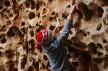 Bouldering in Hueco Tanks on 12/27/2019 with Blue Lizard Climbing and Yoga

Filename: SRM_20191227_1607590.jpg
Aperture: f/3.2
Shutter Speed: 1/200
Body: Canon EOS-1D Mark II
Lens: Canon EF 50mm f/1.8 II