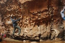 Bouldering in Hueco Tanks on 12/27/2019 with Blue Lizard Climbing and Yoga

Filename: SRM_20191227_1609220.jpg
Aperture: f/2.8
Shutter Speed: 1/125
Body: Canon EOS-1D Mark II
Lens: Canon EF 50mm f/1.8 II