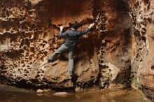 Bouldering in Hueco Tanks on 12/27/2019 with Blue Lizard Climbing and Yoga

Filename: SRM_20191227_1609580.jpg
Aperture: f/3.2
Shutter Speed: 1/125
Body: Canon EOS-1D Mark II
Lens: Canon EF 50mm f/1.8 II