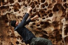 Bouldering in Hueco Tanks on 12/27/2019 with Blue Lizard Climbing and Yoga

Filename: SRM_20191227_1611550.jpg
Aperture: f/4.0
Shutter Speed: 1/125
Body: Canon EOS-1D Mark II
Lens: Canon EF 50mm f/1.8 II