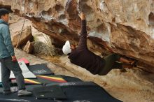 Bouldering in Hueco Tanks on 12/28/2019 with Blue Lizard Climbing and Yoga

Filename: SRM_20191228_1105550.jpg
Aperture: f/3.5
Shutter Speed: 1/250
Body: Canon EOS-1D Mark II
Lens: Canon EF 50mm f/1.8 II