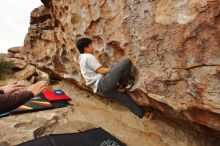 Bouldering in Hueco Tanks on 12/28/2019 with Blue Lizard Climbing and Yoga

Filename: SRM_20191228_1118100.jpg
Aperture: f/5.6
Shutter Speed: 1/400
Body: Canon EOS-1D Mark II
Lens: Canon EF 16-35mm f/2.8 L