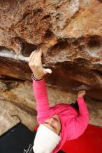 Bouldering in Hueco Tanks on 12/28/2019 with Blue Lizard Climbing and Yoga

Filename: SRM_20191228_1119310.jpg
Aperture: f/5.0
Shutter Speed: 1/400
Body: Canon EOS-1D Mark II
Lens: Canon EF 16-35mm f/2.8 L