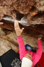 Bouldering in Hueco Tanks on 12/28/2019 with Blue Lizard Climbing and Yoga

Filename: SRM_20191228_1120120.jpg
Aperture: f/5.0
Shutter Speed: 1/400
Body: Canon EOS-1D Mark II
Lens: Canon EF 16-35mm f/2.8 L