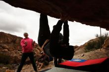 Bouldering in Hueco Tanks on 12/28/2019 with Blue Lizard Climbing and Yoga

Filename: SRM_20191228_1135540.jpg
Aperture: f/10.0
Shutter Speed: 1/250
Body: Canon EOS-1D Mark II
Lens: Canon EF 16-35mm f/2.8 L