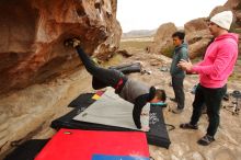 Bouldering in Hueco Tanks on 12/28/2019 with Blue Lizard Climbing and Yoga

Filename: SRM_20191228_1150230.jpg
Aperture: f/6.3
Shutter Speed: 1/250
Body: Canon EOS-1D Mark II
Lens: Canon EF 16-35mm f/2.8 L
