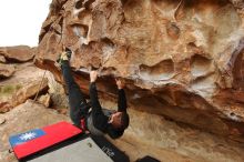 Bouldering in Hueco Tanks on 12/28/2019 with Blue Lizard Climbing and Yoga

Filename: SRM_20191228_1150490.jpg
Aperture: f/6.3
Shutter Speed: 1/250
Body: Canon EOS-1D Mark II
Lens: Canon EF 16-35mm f/2.8 L