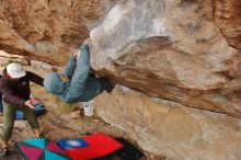 Bouldering in Hueco Tanks on 12/28/2019 with Blue Lizard Climbing and Yoga

Filename: SRM_20191228_1212110.jpg
Aperture: f/5.6
Shutter Speed: 1/250
Body: Canon EOS-1D Mark II
Lens: Canon EF 16-35mm f/2.8 L