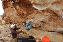 Bouldering in Hueco Tanks on 12/28/2019 with Blue Lizard Climbing and Yoga

Filename: SRM_20191228_1217380.jpg
Aperture: f/7.1
Shutter Speed: 1/250
Body: Canon EOS-1D Mark II
Lens: Canon EF 16-35mm f/2.8 L