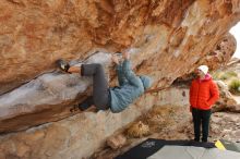 Bouldering in Hueco Tanks on 12/28/2019 with Blue Lizard Climbing and Yoga

Filename: SRM_20191228_1234260.jpg
Aperture: f/6.3
Shutter Speed: 1/250
Body: Canon EOS-1D Mark II
Lens: Canon EF 16-35mm f/2.8 L