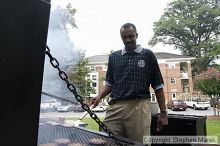 Coach Paul Hewitt grills hamburgers at AXO Thursday night.  AXO was the winning sorority for the basketball attendance competition.

Filename: crw_0045_std.jpg
Aperture: f/6.3
Shutter Speed: 1/80
Body: Canon EOS DIGITAL REBEL
Lens: Sigma 15-30mm f/3.5-4.5 EX Aspherical DG DF