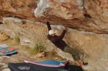 Bouldering in Hueco Tanks on 12/28/2019 with Blue Lizard Climbing and Yoga

Filename: SRM_20191228_1243540.jpg
Aperture: f/3.2
Shutter Speed: 1/500
Body: Canon EOS-1D Mark II
Lens: Canon EF 50mm f/1.8 II