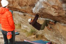 Bouldering in Hueco Tanks on 12/28/2019 with Blue Lizard Climbing and Yoga

Filename: SRM_20191228_1244070.jpg
Aperture: f/3.5
Shutter Speed: 1/400
Body: Canon EOS-1D Mark II
Lens: Canon EF 50mm f/1.8 II