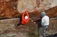 Bouldering in Hueco Tanks on 12/28/2019 with Blue Lizard Climbing and Yoga

Filename: SRM_20191228_1320430.jpg
Aperture: f/5.6
Shutter Speed: 1/400
Body: Canon EOS-1D Mark II
Lens: Canon EF 50mm f/1.8 II