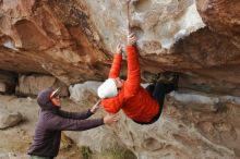 Bouldering in Hueco Tanks on 12/28/2019 with Blue Lizard Climbing and Yoga

Filename: SRM_20191228_1326170.jpg
Aperture: f/4.0
Shutter Speed: 1/400
Body: Canon EOS-1D Mark II
Lens: Canon EF 50mm f/1.8 II