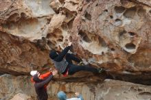 Bouldering in Hueco Tanks on 12/28/2019 with Blue Lizard Climbing and Yoga

Filename: SRM_20191228_1342510.jpg
Aperture: f/5.0
Shutter Speed: 1/400
Body: Canon EOS-1D Mark II
Lens: Canon EF 50mm f/1.8 II