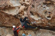 Bouldering in Hueco Tanks on 12/28/2019 with Blue Lizard Climbing and Yoga

Filename: SRM_20191228_1342550.jpg
Aperture: f/5.0
Shutter Speed: 1/400
Body: Canon EOS-1D Mark II
Lens: Canon EF 50mm f/1.8 II