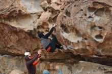 Bouldering in Hueco Tanks on 12/28/2019 with Blue Lizard Climbing and Yoga

Filename: SRM_20191228_1343000.jpg
Aperture: f/5.0
Shutter Speed: 1/400
Body: Canon EOS-1D Mark II
Lens: Canon EF 50mm f/1.8 II