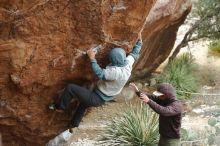 Bouldering in Hueco Tanks on 12/28/2019 with Blue Lizard Climbing and Yoga

Filename: SRM_20191228_1422420.jpg
Aperture: f/3.2
Shutter Speed: 1/400
Body: Canon EOS-1D Mark II
Lens: Canon EF 50mm f/1.8 II