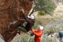 Bouldering in Hueco Tanks on 12/28/2019 with Blue Lizard Climbing and Yoga

Filename: SRM_20191228_1426120.jpg
Aperture: f/5.0
Shutter Speed: 1/200
Body: Canon EOS-1D Mark II
Lens: Canon EF 50mm f/1.8 II