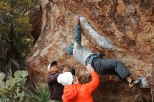 Bouldering in Hueco Tanks on 12/28/2019 with Blue Lizard Climbing and Yoga

Filename: SRM_20191228_1434300.jpg
Aperture: f/4.5
Shutter Speed: 1/250
Body: Canon EOS-1D Mark II
Lens: Canon EF 50mm f/1.8 II