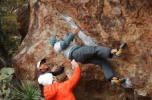 Bouldering in Hueco Tanks on 12/28/2019 with Blue Lizard Climbing and Yoga

Filename: SRM_20191228_1434350.jpg
Aperture: f/4.0
Shutter Speed: 1/250
Body: Canon EOS-1D Mark II
Lens: Canon EF 50mm f/1.8 II