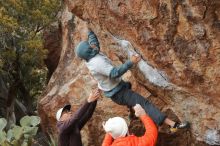 Bouldering in Hueco Tanks on 12/28/2019 with Blue Lizard Climbing and Yoga

Filename: SRM_20191228_1434450.jpg
Aperture: f/4.0
Shutter Speed: 1/250
Body: Canon EOS-1D Mark II
Lens: Canon EF 50mm f/1.8 II