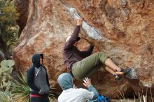 Bouldering in Hueco Tanks on 12/28/2019 with Blue Lizard Climbing and Yoga

Filename: SRM_20191228_1436220.jpg
Aperture: f/3.5
Shutter Speed: 1/250
Body: Canon EOS-1D Mark II
Lens: Canon EF 50mm f/1.8 II