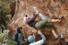 Bouldering in Hueco Tanks on 12/28/2019 with Blue Lizard Climbing and Yoga

Filename: SRM_20191228_1436240.jpg
Aperture: f/3.5
Shutter Speed: 1/250
Body: Canon EOS-1D Mark II
Lens: Canon EF 50mm f/1.8 II