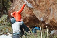 Bouldering in Hueco Tanks on 12/28/2019 with Blue Lizard Climbing and Yoga

Filename: SRM_20191228_1440430.jpg
Aperture: f/3.2
Shutter Speed: 1/250
Body: Canon EOS-1D Mark II
Lens: Canon EF 50mm f/1.8 II