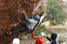 Bouldering in Hueco Tanks on 12/28/2019 with Blue Lizard Climbing and Yoga

Filename: SRM_20191228_1444320.jpg
Aperture: f/3.2
Shutter Speed: 1/250
Body: Canon EOS-1D Mark II
Lens: Canon EF 50mm f/1.8 II