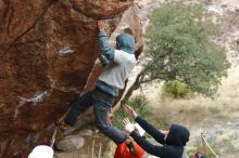 Bouldering in Hueco Tanks on 12/28/2019 with Blue Lizard Climbing and Yoga

Filename: SRM_20191228_1444360.jpg
Aperture: f/3.5
Shutter Speed: 1/250
Body: Canon EOS-1D Mark II
Lens: Canon EF 50mm f/1.8 II
