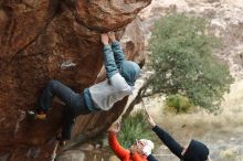 Bouldering in Hueco Tanks on 12/28/2019 with Blue Lizard Climbing and Yoga

Filename: SRM_20191228_1444390.jpg
Aperture: f/3.5
Shutter Speed: 1/250
Body: Canon EOS-1D Mark II
Lens: Canon EF 50mm f/1.8 II
