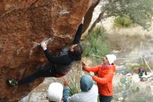 Bouldering in Hueco Tanks on 12/28/2019 with Blue Lizard Climbing and Yoga

Filename: SRM_20191228_1450040.jpg
Aperture: f/2.8
Shutter Speed: 1/320
Body: Canon EOS-1D Mark II
Lens: Canon EF 50mm f/1.8 II