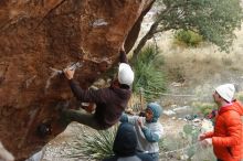 Bouldering in Hueco Tanks on 12/28/2019 with Blue Lizard Climbing and Yoga

Filename: SRM_20191228_1453030.jpg
Aperture: f/3.5
Shutter Speed: 1/250
Body: Canon EOS-1D Mark II
Lens: Canon EF 50mm f/1.8 II