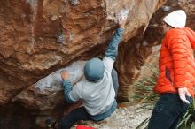 Bouldering in Hueco Tanks on 12/28/2019 with Blue Lizard Climbing and Yoga

Filename: SRM_20191228_1504490.jpg
Aperture: f/4.0
Shutter Speed: 1/250
Body: Canon EOS-1D Mark II
Lens: Canon EF 50mm f/1.8 II