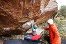 Bouldering in Hueco Tanks on 12/28/2019 with Blue Lizard Climbing and Yoga

Filename: SRM_20191228_1514170.jpg
Aperture: f/7.1
Shutter Speed: 1/250
Body: Canon EOS-1D Mark II
Lens: Canon EF 16-35mm f/2.8 L