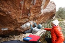 Bouldering in Hueco Tanks on 12/28/2019 with Blue Lizard Climbing and Yoga

Filename: SRM_20191228_1514240.jpg
Aperture: f/6.3
Shutter Speed: 1/250
Body: Canon EOS-1D Mark II
Lens: Canon EF 16-35mm f/2.8 L