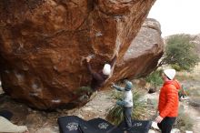 Bouldering in Hueco Tanks on 12/28/2019 with Blue Lizard Climbing and Yoga

Filename: SRM_20191228_1518030.jpg
Aperture: f/7.1
Shutter Speed: 1/250
Body: Canon EOS-1D Mark II
Lens: Canon EF 16-35mm f/2.8 L