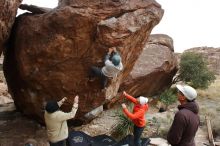 Bouldering in Hueco Tanks on 12/28/2019 with Blue Lizard Climbing and Yoga

Filename: SRM_20191228_1521090.jpg
Aperture: f/8.0
Shutter Speed: 1/250
Body: Canon EOS-1D Mark II
Lens: Canon EF 16-35mm f/2.8 L