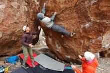 Bouldering in Hueco Tanks on 12/28/2019 with Blue Lizard Climbing and Yoga

Filename: SRM_20191228_1527530.jpg
Aperture: f/5.0
Shutter Speed: 1/250
Body: Canon EOS-1D Mark II
Lens: Canon EF 16-35mm f/2.8 L