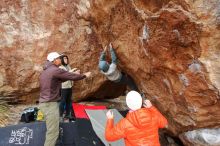 Bouldering in Hueco Tanks on 12/28/2019 with Blue Lizard Climbing and Yoga

Filename: SRM_20191228_1530370.jpg
Aperture: f/5.0
Shutter Speed: 1/250
Body: Canon EOS-1D Mark II
Lens: Canon EF 16-35mm f/2.8 L